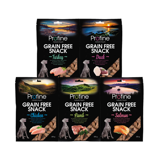 Profine getreidefreies Snack-Bundle für Hunde, 5 × 200 g