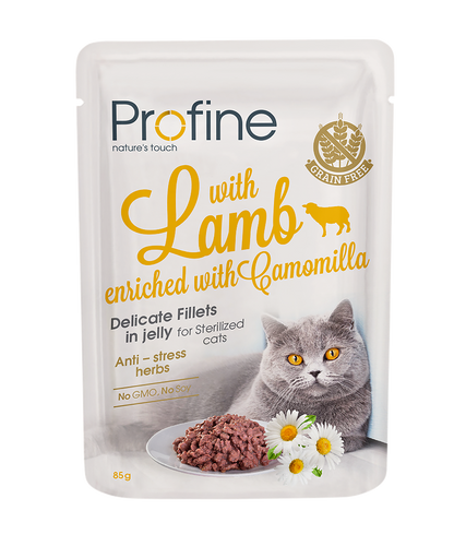 Profine Cat Sterilized Pouch Fillets In Jelly met lam - Natvoer voor Katten 24 x 85g