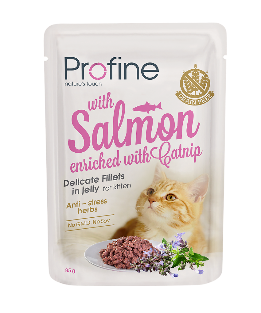 Profine Kitten Pouch Fillets In Jelly met Zalm 85 gram - Natvoer voor Kittens 24 x 85g