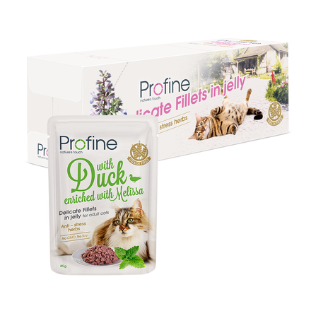 Profine Adult Cat Pouch Fillets In Jelly met Eend - Natvoer voor Katten - 24 x 85g