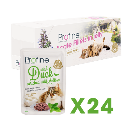 Profine Adult Cat Pouch Fillets In Jelly met Eend - Natvoer voor Katten - 24 x 85g