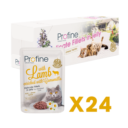 Profine Cat Sterilized Pouch Fillets In Jelly met lam - Natvoer voor Katten 24 x 85g