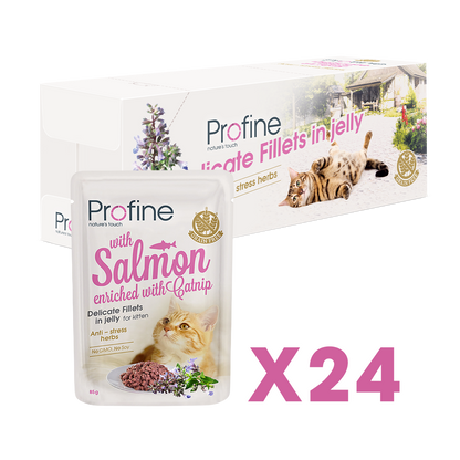 Profine Kitten Pouch Fillets In Jelly met Zalm 85 gram - Natvoer voor Kittens 24 x 85g
